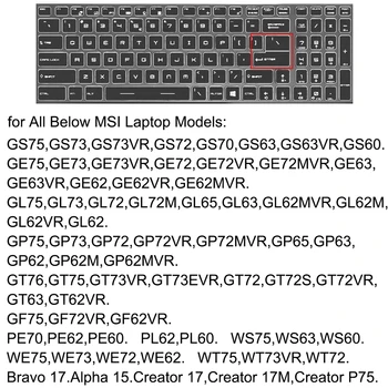 Keyboard Cover pentru ASUS 14 15.6 17 17.3 18 18.3 inch Clear Black Silicon TPU Laptop de Gaming
