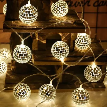 LED Mirror Ball Șir de Lumini de Reflecție Etapă Petrecere Lampa USB/Baterie 10/20/40leds pentru Anul Nou Crăciun Decor Nunta