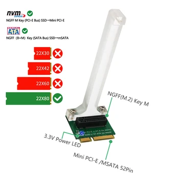 M. 2 SSD / B+M pentru Bus SATA SSD pentru Mini PCI-E Adaptor de montare în poziție Verticală pentru Nvme unitati solid state 2280 Tip SSD mSATA Card Converter