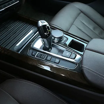 Masina Consola Panou Decor Schimbatorului de viteze Capac Cadru din Fibra de Carbon de Culoare Autocolant Pentru BMW X5 F15 X6 F16-18 LHD Interior Decalcomanii