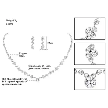 Minlover Argint Culoare Cristal Bijuterii de Mireasă Seturi Simple de Flori Cravată Colier Cercei Set pentru Femei Bijuterii de Nunta Set TL507