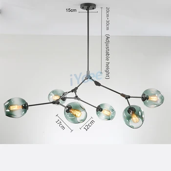 Moderne de Sticlă Pandantiv lumina LED Personalitate arta Tavan agățat lumina Living, Dormitor Corpuri de iluminat Reglabil pe înălțime decor acasă