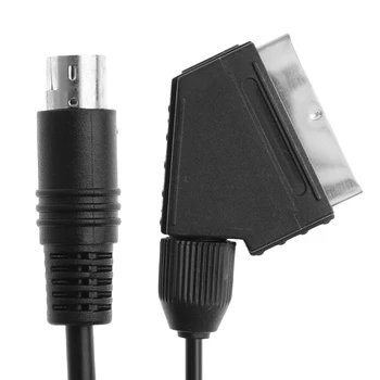 Negru 1.8 M/6FT Scart AV TV Cablu Video Plumb Pentru Sega Saturn NTSC si PAL Versiune B85B