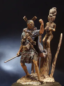 Nevopsită Kit 1/18 90mm vechi soldați Războinic Maori 90mm figura Figura Istorică Rășină Kit