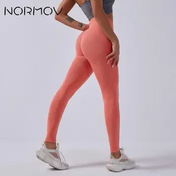 NORMOV Sport Jambiere Solid fără Sudură Jambiere Pentru Femei Fitness Pantaloni de Yoga Antrenament sala de Sport Colanti Push-Up Booty Legging Scrunch Butt