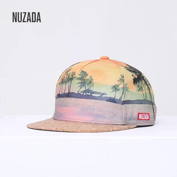NUZADA Brand Primavara-Vara Imprimare 3D Șapcă de Baseball Bărbați Femei Cuplu Poliester Bumbac Pălărie de Lemn Vacanță pe Plajă Snapback Cap