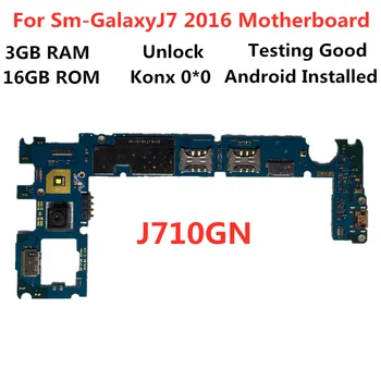 Original pentru Samsung Galaxy J7 2016 Deblocat placa de baza J710GN J710F J710G J700F placa de baza cu Deplină Chips-uri de 16GB logica compact