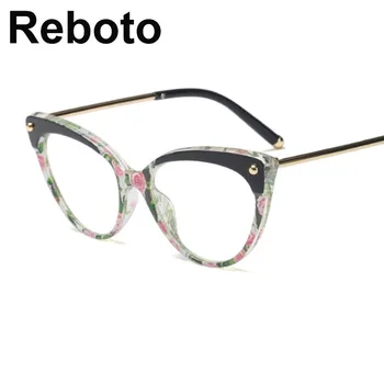 Pahare transparente femei rama de ochelari Vintage ochi de Pisica clar fals rama de ochelari femei Retro Floare Ochelari Cadru de sex Feminin