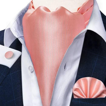 Partidul Clasic Solid Roz Vintage Matase Cravata Ascot Tie Batistă Set De Nunta Formale Ascot Cravata Butoni Set DiBanGu