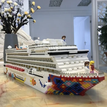 Pe Linie de Croazieră de Lux Nava Barcă Mare 3D Model 4950pcs DIY Diamond Mini Constructii Blocuri Mici Cărămizi de Jucărie pentru Copii fără Cutie