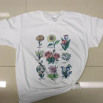 Planta Aceste T-shirt Floral Grafic T Shirt Femei Grunge Îmbrăcăminte Van Gogh, Ulei de Imprimare Plus Dimensiune Topuri Tumblr Teuri Picătură Navă