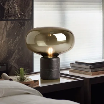 Postmodern LED Lămpi de Masă pentru Living Dormitor Lampa Marmură Masă de Sticlă Lampa de Birou Lumina Lampă de Noptieră Home Deco Corpuri de iluminat