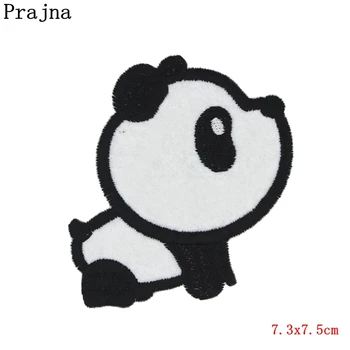 Prajna 10 BUC Ieftine Patch-uri Brodate Fier Pe Autocolante de Animale Drăguț Pisică Neagră Panda Patch-uri de Desene animate Aplici Pentru Haine 2018