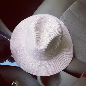Primavara-Vara Pălărie De Soare Barbati Femei Margine Largă Plajă Pălărie Bărbați Doamnelor Pălărie De Paie Dischetă Solid Simplu Pălării Bărbați Pălărie Panama