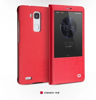 Qialino Fierbinte de Lux Protector Real Acoperire din Piele pentru Huawei Ascend Mate 7 Flip Cover Smart case dormi trezește-funcția