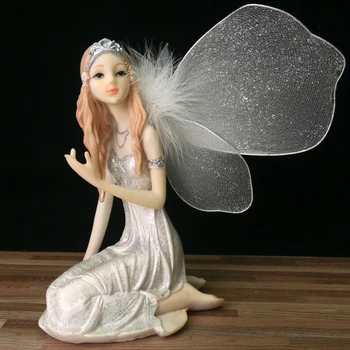 Rășină Angel ' S Home Decor Floare Zână Grădină Figurine Sfeșnic Statui De Nunta Cadouri De Anul Nou Suport Lumanare Sculptura