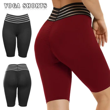 Sexy de culoare Solidă Model Yoga Pantaloni Femei Push-Up Rulează de Gimnastică Fund Dresuri Respirabil Slim Antrenament de Fitness Sport Scurt