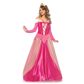 Sexy Roz Costum de Prințesă Costum de Halloween Deluxe Printesa Aurora Costum Adult Femei frumoasa adormita Film cosplay Rochie Lunga