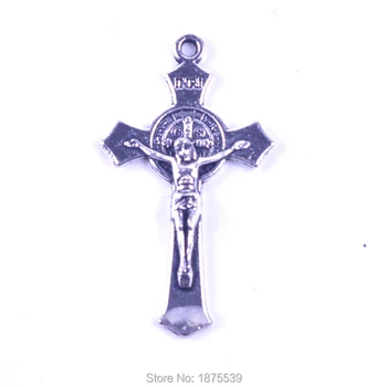 Sfântul Benedict Crucifix 37 mm, Aliaj de Zinc Isus Pandantiv Cruce