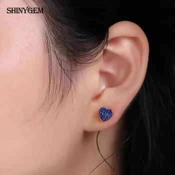ShinyGem 8mm Moda Farmec de Dragoste Inima/Triunghi/Forma Ovala Cercei Sclipitoare Mic Naturale Cristal Druzy Cercei Stud Pentru Femei