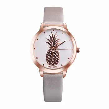 Simplu retro femei ceas curea din piele ceas cadou brand PAPHITAK femei ananas piele artificiala simulat cuarț ceas