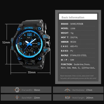 SKMEI Moda Dual Display Ceasuri Barbati Mult Funcția de Sport Ceas Digital Mens Watch de Brand de Top 12/24 Ore Colck Reloj Hombre