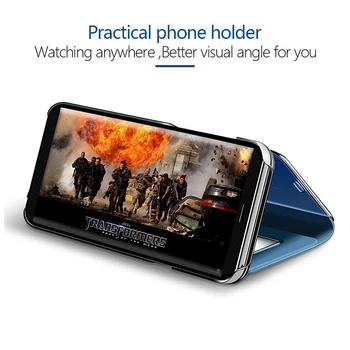 Smart Mirror Caz Flip Pentru Samsung Galaxy A11 A21 A31 A41 Vedere Clară PU Capac din Piele Samsung A41 A21 A31 A11 Smart View Caz