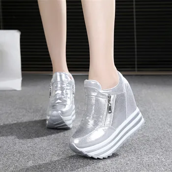 Stan Rechin Primavara Toamna 12 cm grosime pană jos crescut pantofi casual pentru femei pantofi la moda pantofi cu platforma