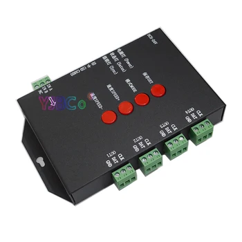T4000S DC5V LED RGB-Controler Configurabil Card SD sk6812 WS2812B WS2811 WS2801 LP6803 led digital pixel benzi dimmer