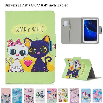 Tableta caz 8 inch universal Pentru Huawei MatePad T8 Mediapad T3 8.0 Acoperire Pentru Samsung Tab a 8.0 Desene animate Drăguț Pisica Sta Funda
