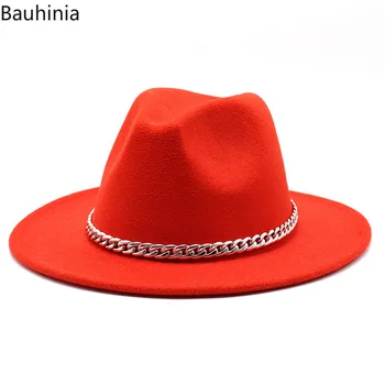 Toamna Iarna Nou moda Casual Barbati Femei Fedora Pălărie Cu Centura Margine Largă Pălărie Panama Pălărie de Călătorie în aer liber Pălărie Pop Palarie Adult
