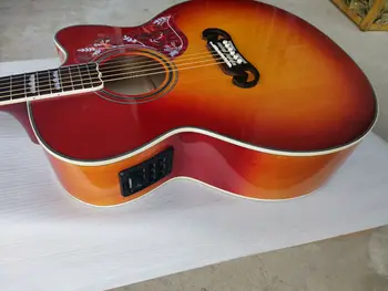 Transport gratuit personaliza chitara secțiune chitara jumbo corp cherry sunburst 43 cm folk acustic de chitara