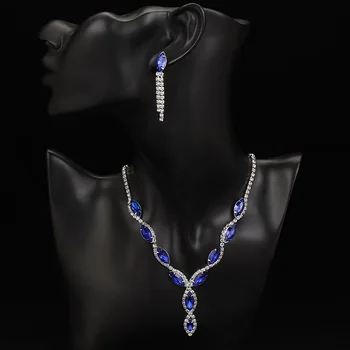 TREAZY de Mireasa Elegante Seturi de Bijuterii pentru Femei Perle Colier de Cristal, Cercei de Mireasa Bijuterii Seturi de Bal Accesorii de Nunta