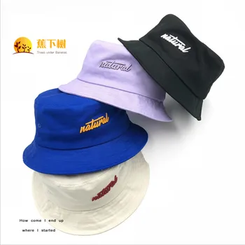 Trei-dimensional broderie lila scurt-brimmed pălărie pescar albastru uri originale marca tide sălbatice hip hop Japonez bazinul pălărie cald