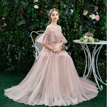 U34 4 Stiluri de culoare Roz Rochie de Tul de Mult de domnisoara de Onoare Rochii pentru Anul Nou 2021 Femei Vestidos De Absolvire Robe Mariage Dulce Amintire