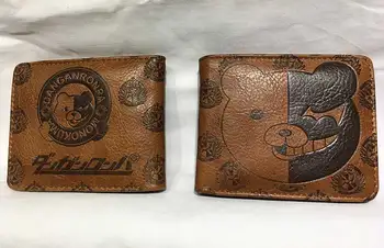 Urs drăguț Danganronpa monokuma portofel din piele relief pungă scurt portofele cu id-ul cartelei monedă de buzunar