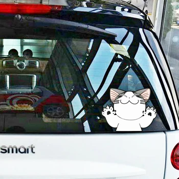 Volkrays Autocolant Auto Accesorii de Desene animate Drăguț Brânză Pisica Apuca de Sticlă Decal Decor pentru Motocicleta Opel, Audi, Nissan, Honda