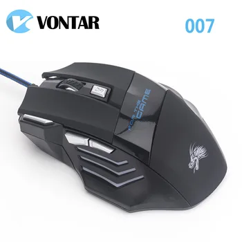 VONTAR Profesionale 5500 DPI Mouse de Gaming cu fir 7 Butoane LED Optic USB Soareci 007 pentru Pro Gamer Calculator PC mai Bine decat X7