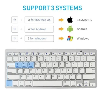 Wireless Bluetooth Tastatură de Calculator Mini Slim Keybord rusă, arabă, spaniolă, franceză Litere BT PC Tastatura Pentru Apple iPad Comprimat