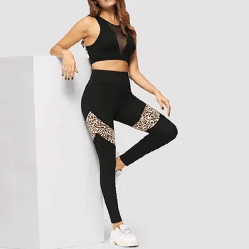În 2020, noul yoga gym pantaloni leopard despicare jambiere în Europa și elastic de fitness yoga pantaloni sexy nouă minute de pantaloni