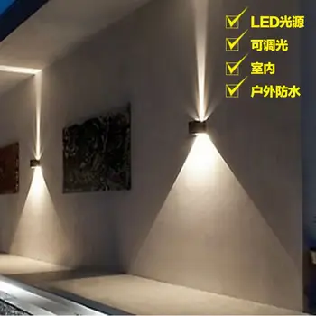 În aer liber lampa de perete exterior impermeabil lumină Misterioasă balcon scurtă moderne scara lumini de perete de perete led lampa LED alb Cald